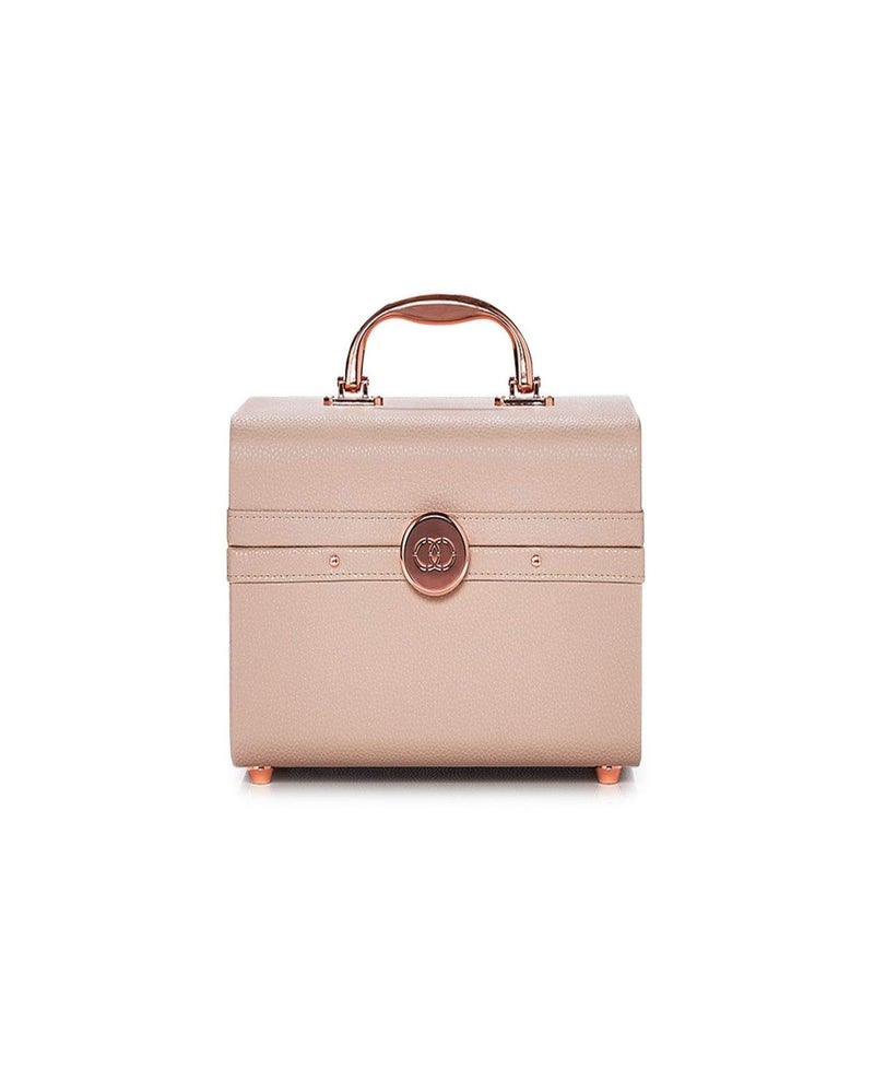 Caboodles Life & Style Small Train Case, Makeup Cosmetic Case Organizer Small Train Case,Cream White - Image 1